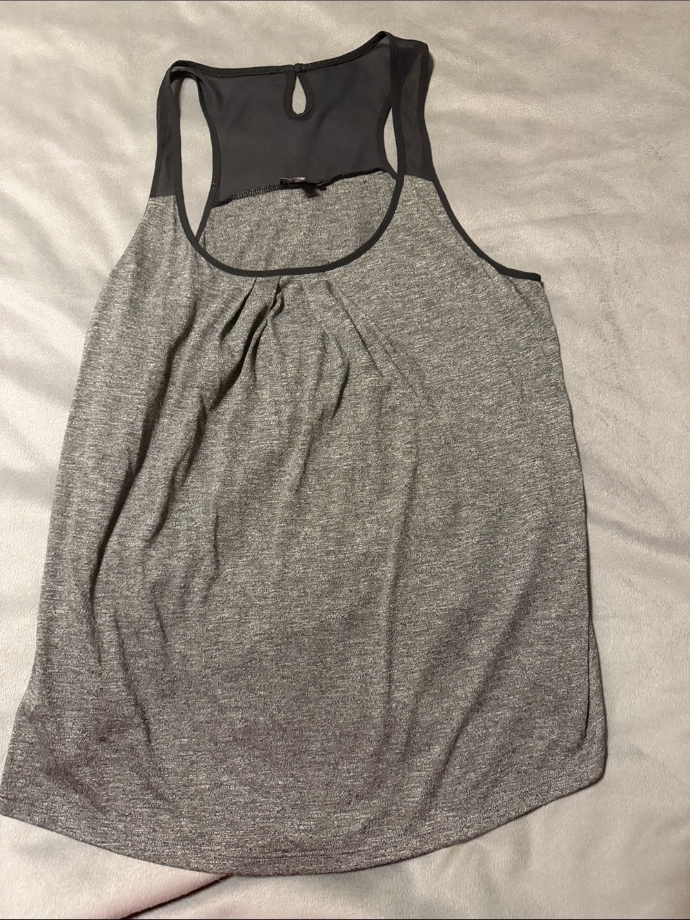 Express Gray Tank Top with Black Mesh Racerback
